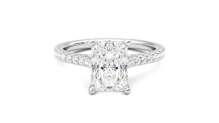 Taylor & Hart Hope Radiant Engagement Ring 360 degree image 0