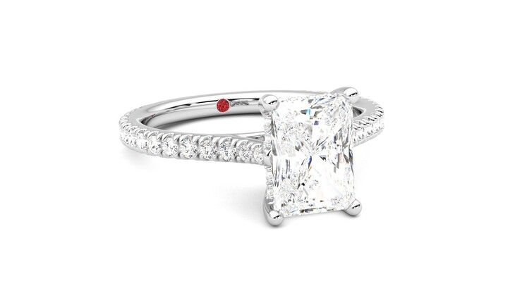 Taylor & Hart Hope Radiant Engagement Ring 360 degree image 4