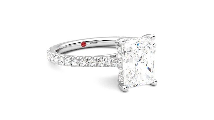 Taylor & Hart Hope Radiant Engagement Ring 360 degree image 5