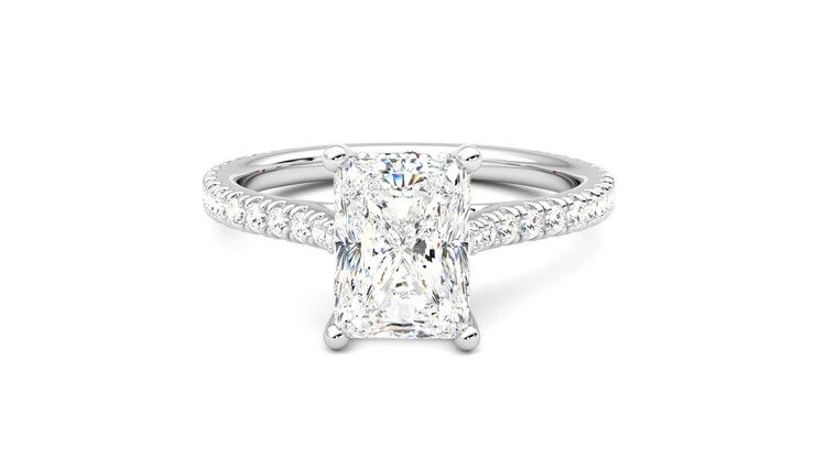 Taylor & Hart Hope Radiant Engagement Ring 360 degree image 29