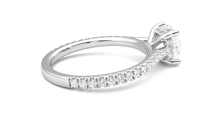 Taylor & Hart Hope Round Engagement Ring 360 degree image 11