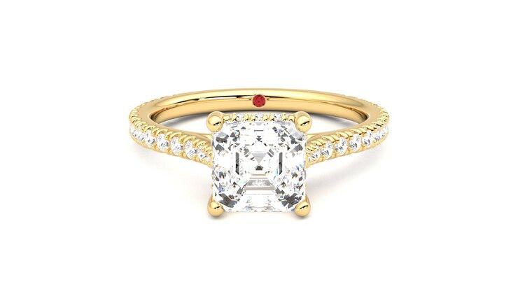 Taylor & Hart Hope Asscher Engagement Ring 360 degree image 0