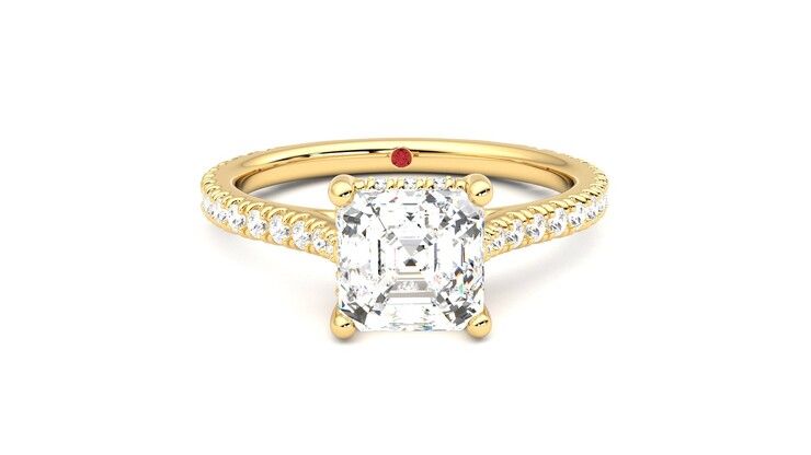 Taylor & Hart Hope Asscher Engagement Ring 360 degree image 1