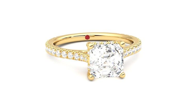 Taylor & Hart Hope Asscher Engagement Ring 360 degree image 3