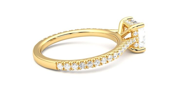 Taylor & Hart Hope Asscher Engagement Ring 360 degree image 11