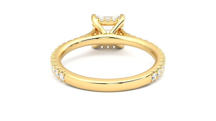 Taylor & Hart Hope Asscher Engagement Ring 360 degree image 15