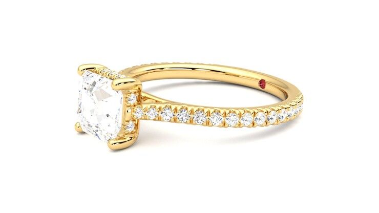 Taylor & Hart Hope Asscher Engagement Ring 360 degree image 23