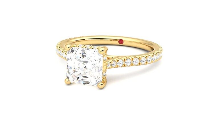 Taylor & Hart Hope Asscher Engagement Ring 360 degree image 26