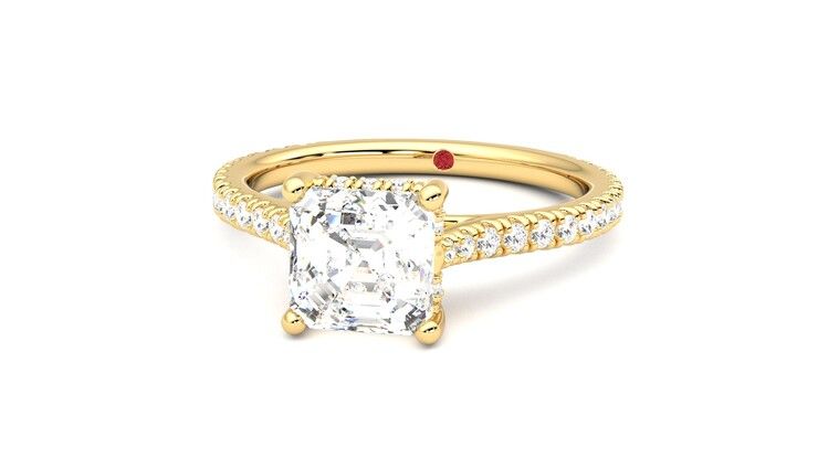 Taylor & Hart Hope Asscher Engagement Ring 360 degree image 27