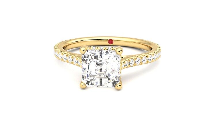 Taylor & Hart Hope Asscher Engagement Ring 360 degree image 28
