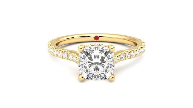 Taylor & Hart Hope Cushion Engagement Ring 360 degree image 0