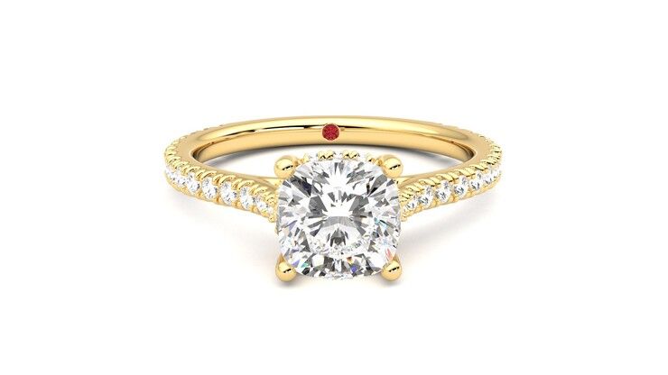 Taylor & Hart Hope Cushion Engagement Ring 360 degree image 1