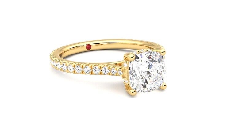 Taylor & Hart Hope Cushion Engagement Ring 360 degree image 5