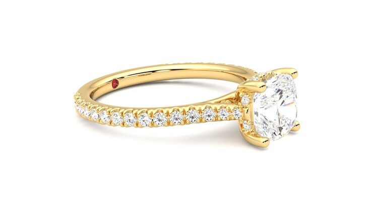 Taylor & Hart Hope Cushion Engagement Ring 360 degree image 7