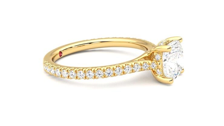 Taylor & Hart Hope Cushion Engagement Ring 360 degree image 8