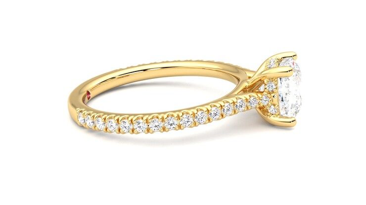 Taylor & Hart Hope Cushion Engagement Ring 360 degree image 9