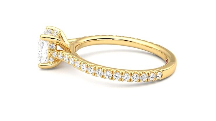 Taylor & Hart Hope Cushion Engagement Ring 360 degree image 20