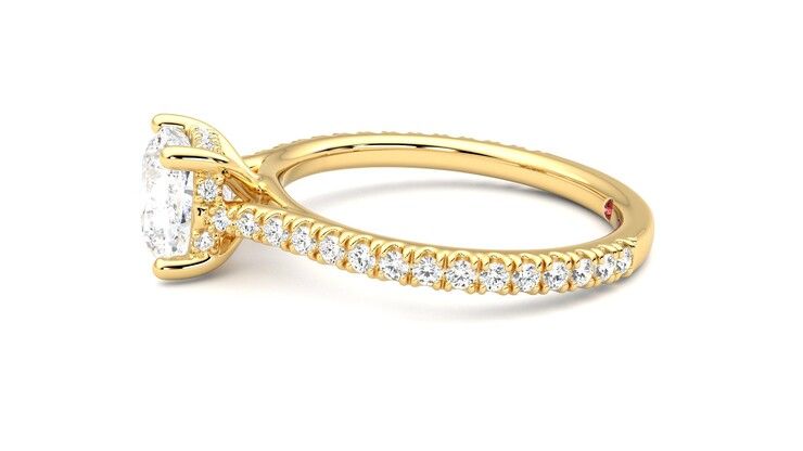 Taylor & Hart Hope Cushion Engagement Ring 360 degree image 21
