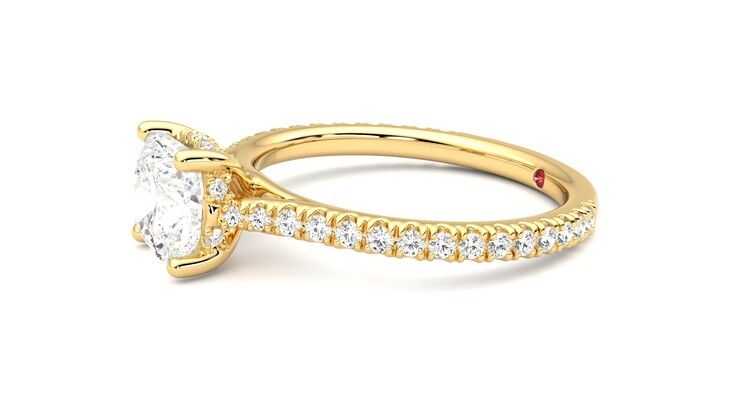 Taylor & Hart Hope Cushion Engagement Ring 360 degree image 22
