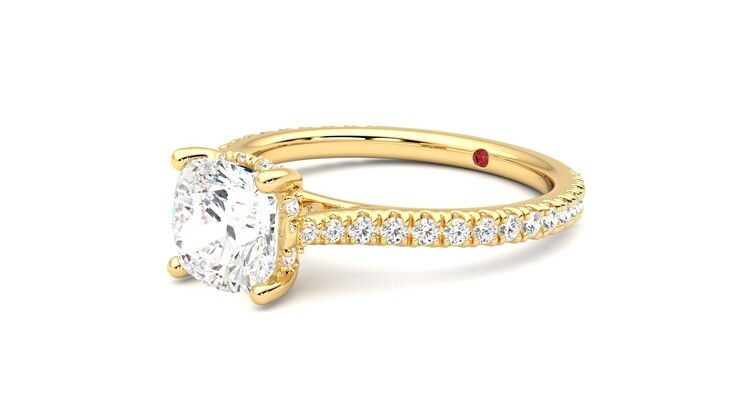 Taylor & Hart Hope Cushion Engagement Ring 360 degree image 24