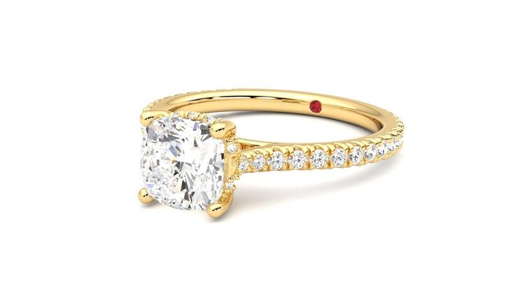 Taylor & Hart Hope Cushion Engagement Ring 360 degree image 25