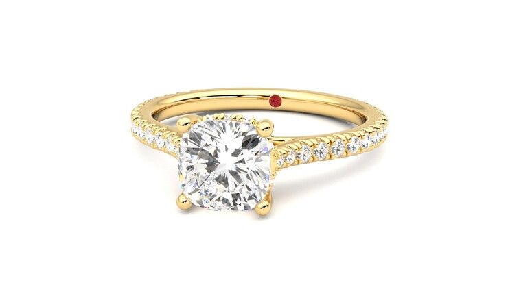 Taylor & Hart Hope Cushion Engagement Ring 360 degree image 27