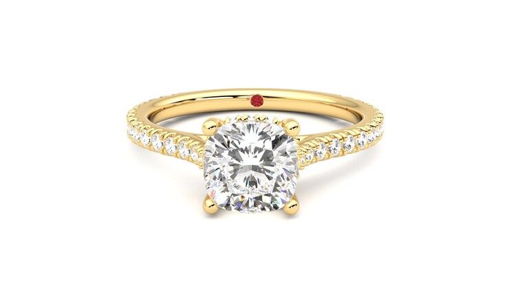 Taylor & Hart Hope Cushion Engagement Ring 360 degree image 29
