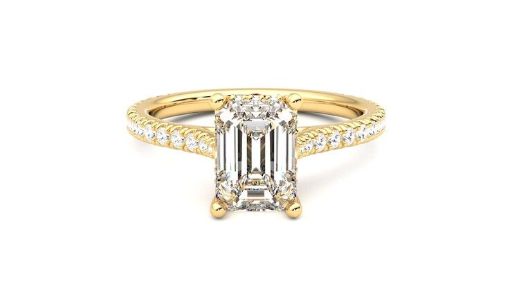 Taylor & Hart Hope Emerald Engagement Ring 360 degree image 0