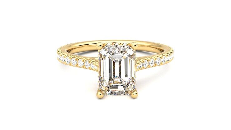 Taylor & Hart Hope Emerald Engagement Ring 360 degree image 1