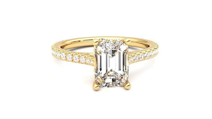 Taylor & Hart Hope Emerald Engagement Ring 360 degree image 2