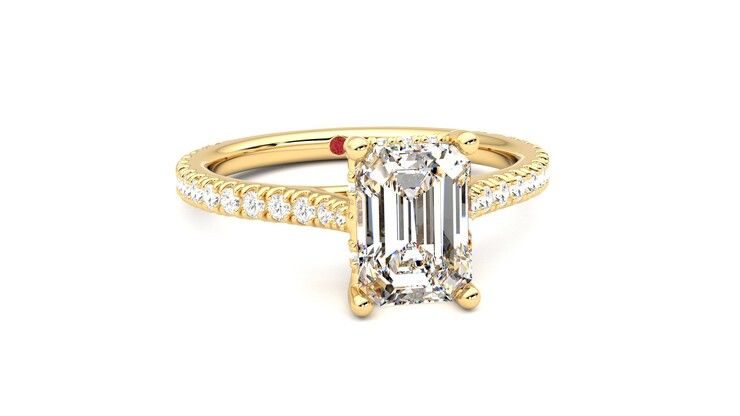 Taylor & Hart Hope Emerald Engagement Ring 360 degree image 3