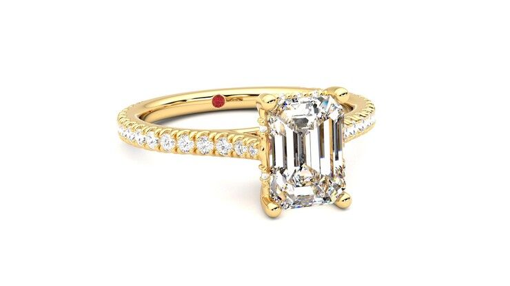 Taylor & Hart Hope Emerald Engagement Ring 360 degree image 4