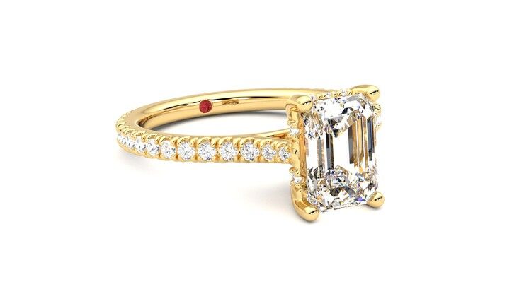 Taylor & Hart Hope Emerald Engagement Ring 360 degree image 5