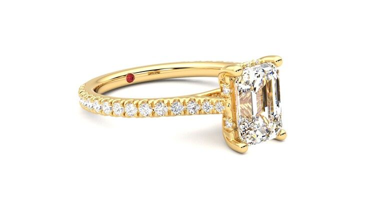 Taylor & Hart Hope Emerald Engagement Ring 360 degree image 6