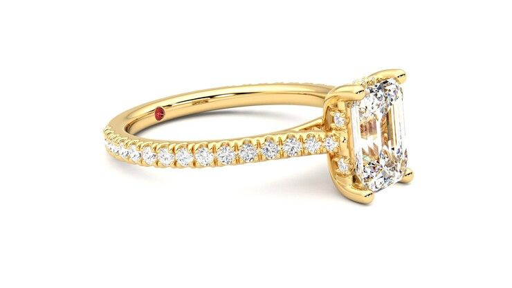 Taylor & Hart Hope Emerald Engagement Ring 360 degree image 7