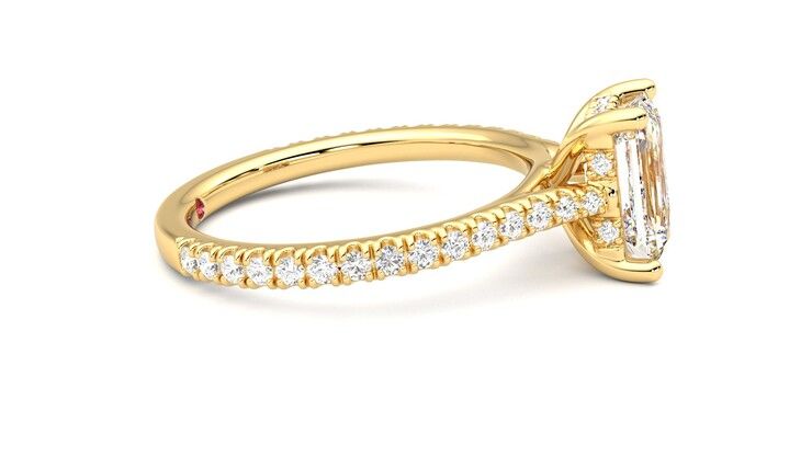 Taylor & Hart Hope Emerald Engagement Ring 360 degree image 9