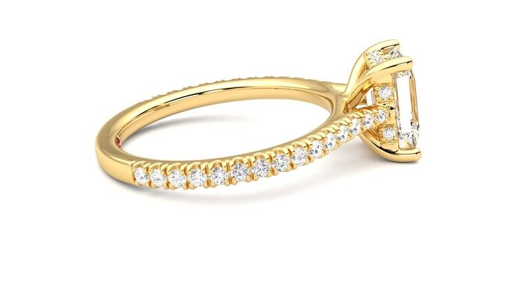 Taylor & Hart Hope Emerald Engagement Ring 360 degree image 10