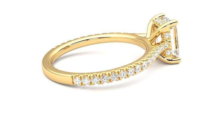 Taylor & Hart Hope Emerald Engagement Ring 360 degree image 11