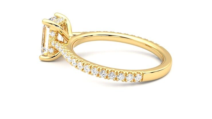 Taylor & Hart Hope Emerald Engagement Ring 360 degree image 19