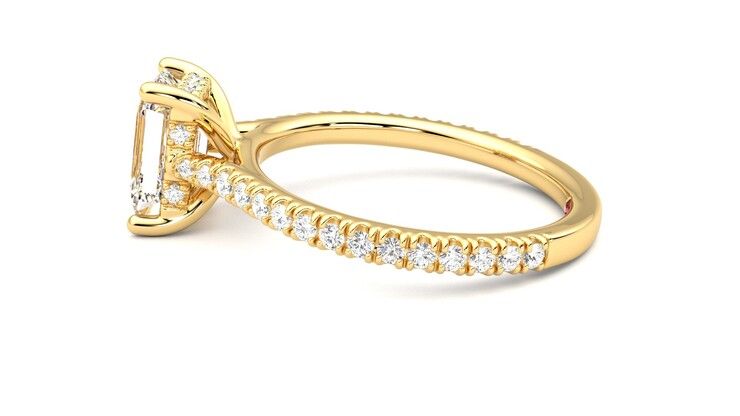 Taylor & Hart Hope Emerald Engagement Ring 360 degree image 20