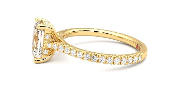 Taylor & Hart Hope Emerald Engagement Ring 360 degree image 21