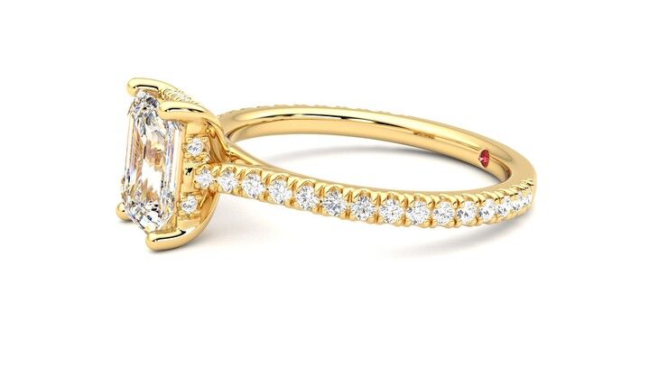 Taylor & Hart Hope Emerald Engagement Ring 360 degree image 22