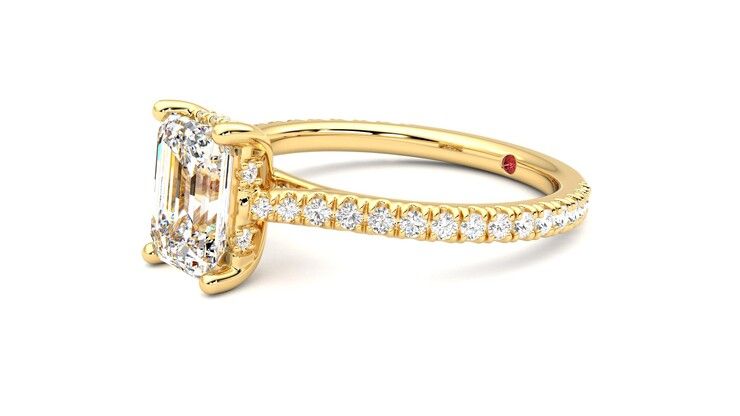 Taylor & Hart Hope Emerald Engagement Ring 360 degree image 23