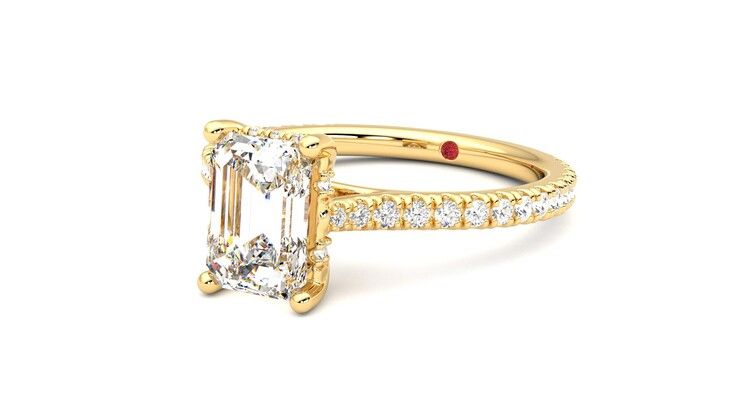 Taylor & Hart Hope Emerald Engagement Ring 360 degree image 25