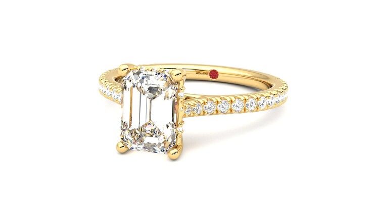 Taylor & Hart Hope Emerald Engagement Ring 360 degree image 26
