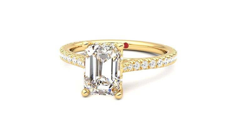 Taylor & Hart Hope Emerald Engagement Ring 360 degree image 27