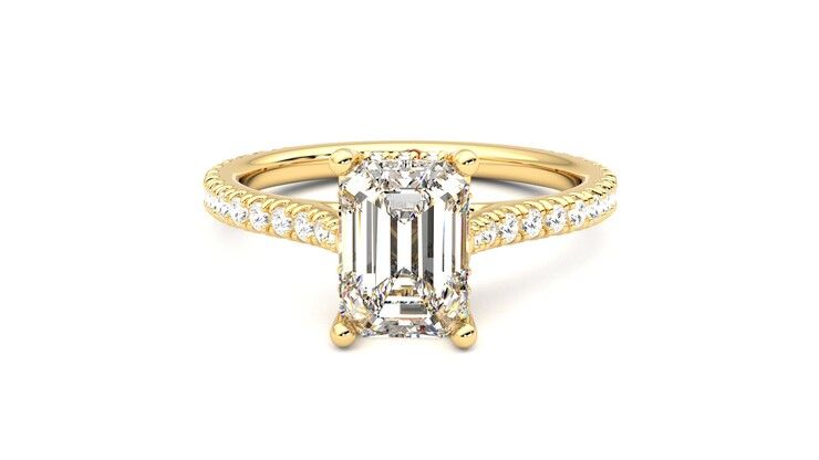 Taylor & Hart Hope Emerald Engagement Ring 360 degree image 29