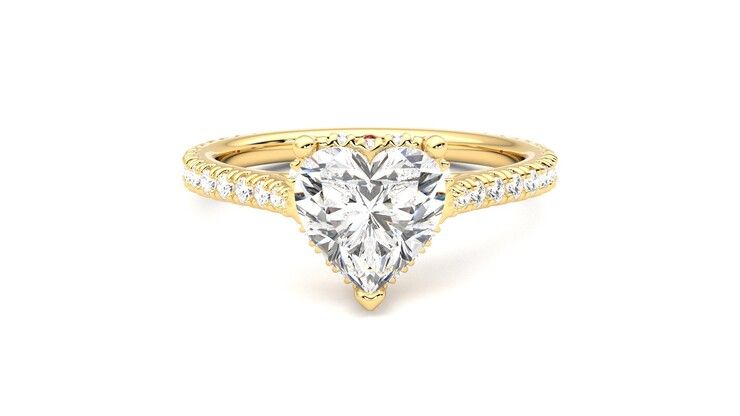 Taylor & Hart Hope Heart Engagement Ring 360 degree image 0