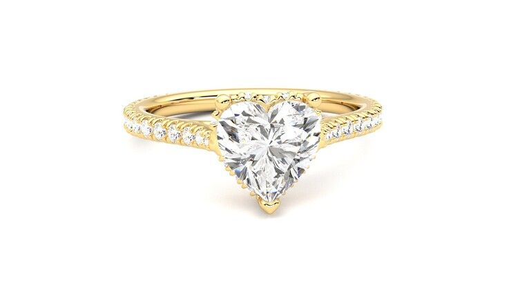 Taylor & Hart Hope Heart Engagement Ring 360 degree image 2