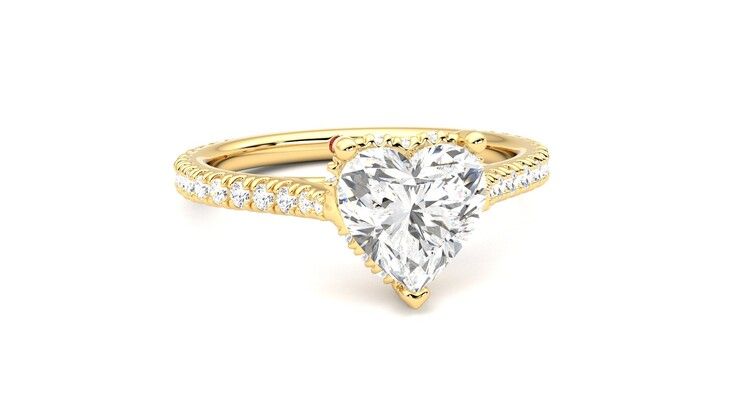 Taylor & Hart Hope Heart Engagement Ring 360 degree image 3